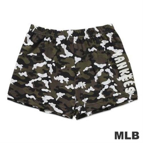 MLB-紐約洋基隊迷彩繡花短褲-綠(女)