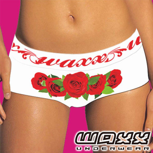 《WAXX》 可愛的玫瑰花高質感運動快乾型女四角內褲