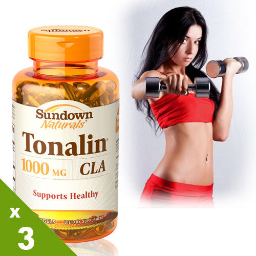 【美國Sundown日落恩賜】Tonalin® CLA紅花籽油纖曲軟膠囊x3瓶組(60粒/瓶)
