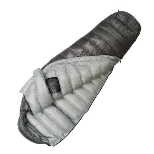 【OutdoorBase】Snow Monster-頂級羽絨保暖睡袋法國白鴨絨FP700+UP loft Premium Duck 極輕量羽絨睡袋-24530(銀灰800g)