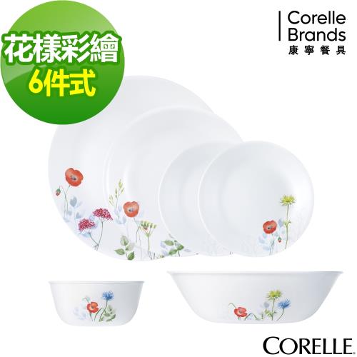 【美國康寧CORELLE】花漾彩繪6件式餐盤組(F02)