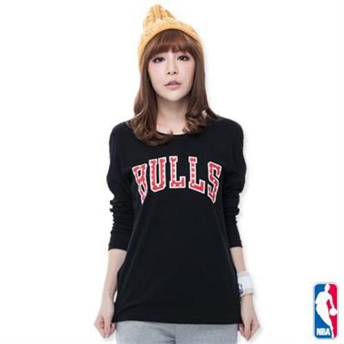 NBA-芝加哥公牛隊圓點長袖T恤-黑(女)