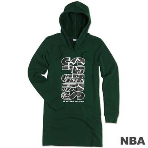 NBA-聖安東尼奧馬刺隊長版印花連帽T-綠(女)