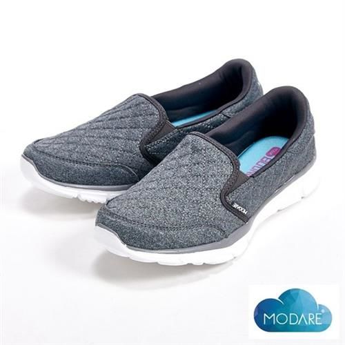 【W&M】MODARE 超彈力菱格紋記憶鞋墊女鞋-灰(另有深藍)