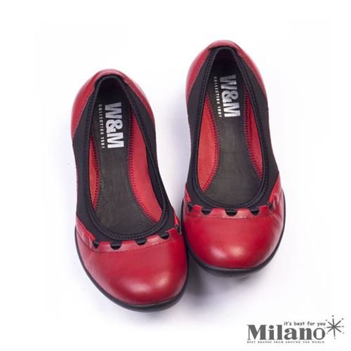 【W&M】SOFIT 科技纖維布料舒適透氣彈性鬆緊帶健塑女鞋-紅