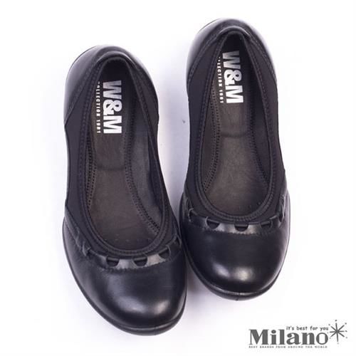 【W&M】SOFIT 科技纖維布料舒適透氣彈性鬆緊帶健塑女鞋-黑