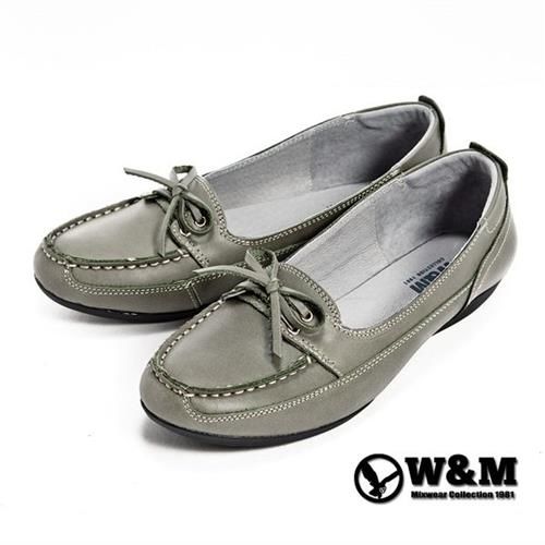 【W&M】手工縫線皮革音符大底懶人鞋-綠(另有紅、咖)