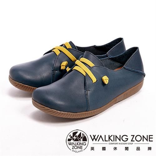 【WALKING ZONE】超柔軟好穿好走可踩式懶人女鞋-藍(另有紅、棕)