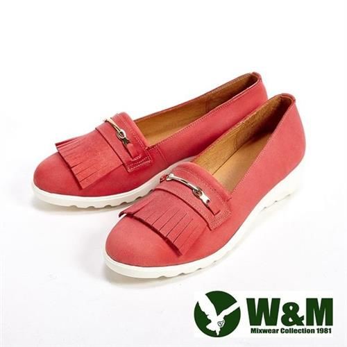 【W&M】輕量造型流蘇休閒女鞋-紅(另有灰/卡其)