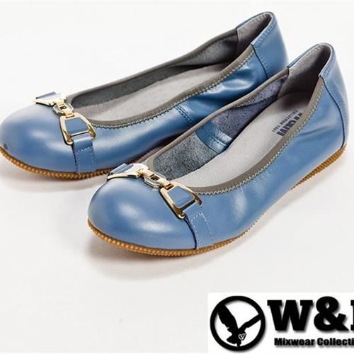 【W&M】金屬蝴蝶結防滑鞋底娃娃鞋-藍(另有黑)