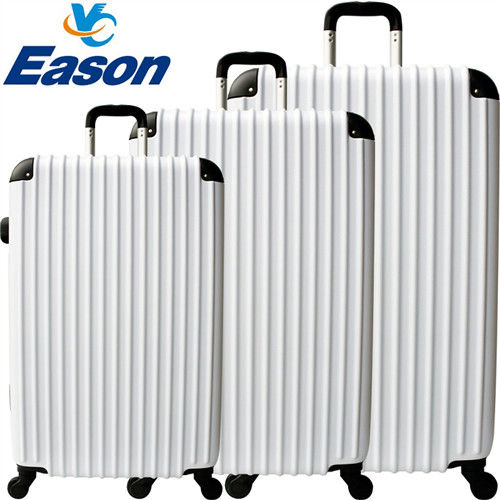 【YC Eason】超值流線型三件組可加大海關鎖款ABS硬殼行李箱(20+24+28吋-白色戀人)