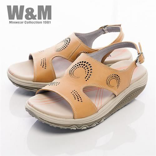 【W&M】FIT螺旋洞洞造型健走族健塑鞋扣環女鞋-黃(另有藍)
