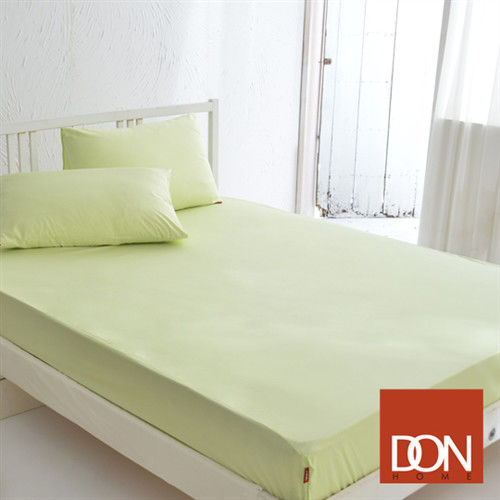 DON 原色時尚 加大200織精梳純棉床包枕套三件組-青蘋綠