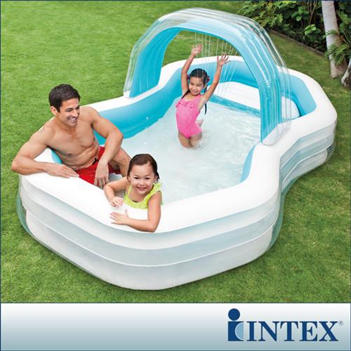 【INTEX】家庭戲水噴水小屋游泳池(310x188CM)(700L) (57198)