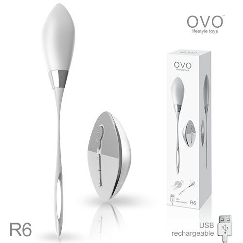 德國OVO R6 安娜 7段變頻 多功能 陰蒂刺激無線遙控跳蛋 充電式 白色