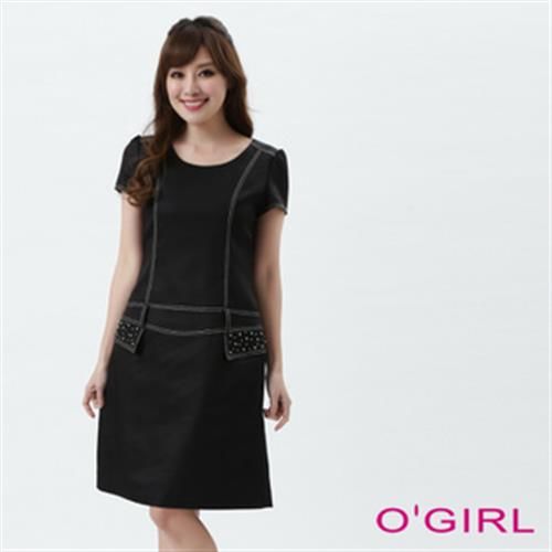 【OGIRL】優雅合身短袖洋裝