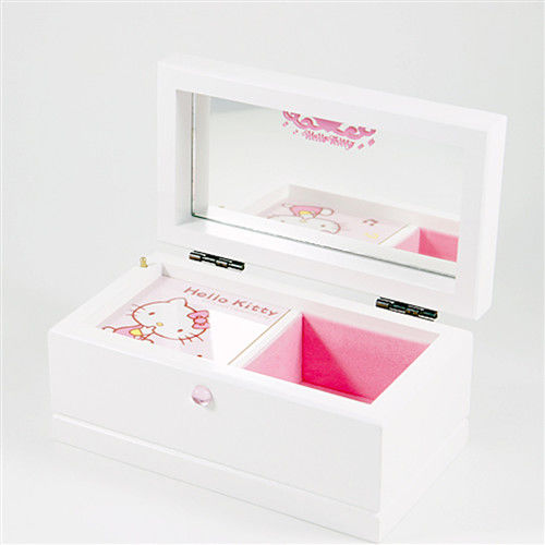 【Hello Kitty】 三麗鷗授權 原木飾品音樂盒 / 收納盒