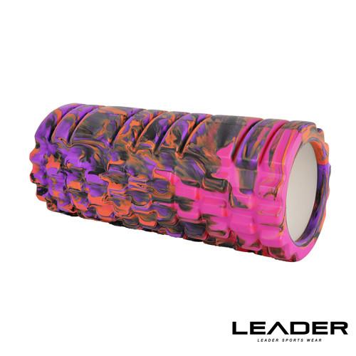  Leader X 專業塑身美體瑜珈棒 滾筒 按摩輪(紫迷彩)