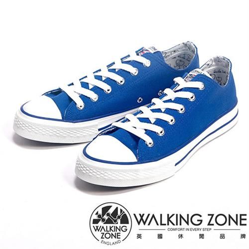 【WALKING ZONE】百搭基本款帆布休閒女鞋-藍