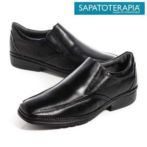 SAPATOTERAPIA 巴西超輕量直套皮鞋-黑