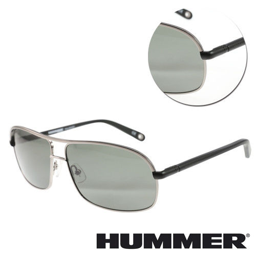 【HUMMER】雙樑銀框墨綠黑色太陽眼鏡(02-H2-2004-C3)