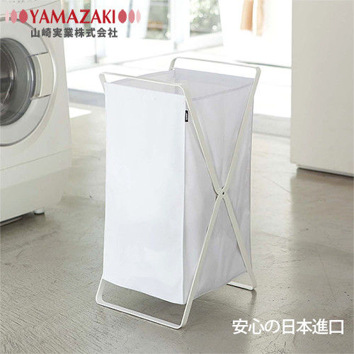 【YAMAZAKI】Tower可折疊洗衣籃(白)