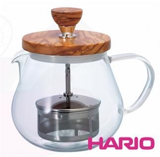 HARIO日本橄欖木濾壓茶壺450ml