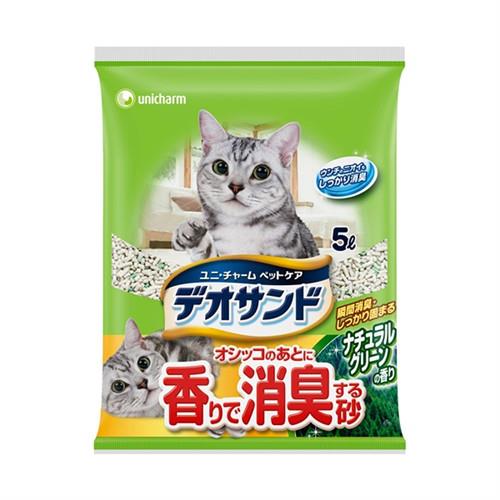 日本Unicharm消臭大師尿尿後消臭貓砂-森林香5L