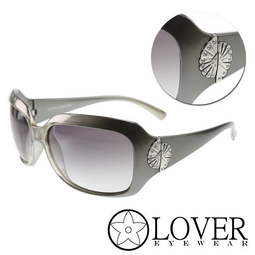 【Lover】精品方框墨銀色太陽眼鏡(9310-C03)