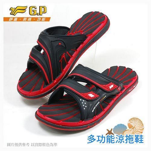 【G.P 通風透氣舒適中性拖鞋】G6889-14 黑紅色(SIZE:37-44 共三色)
