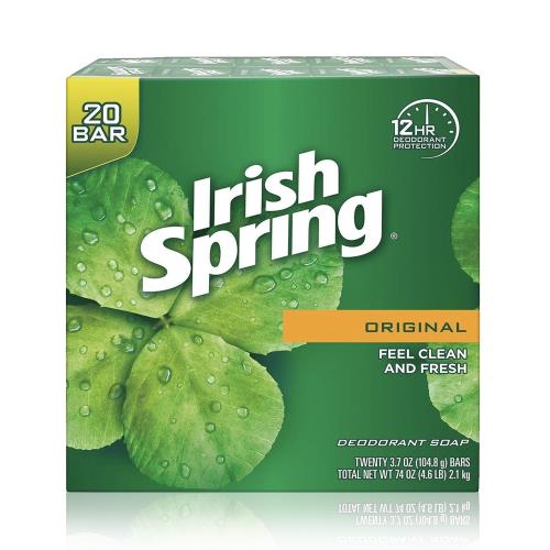 美國Irish Spring除汗臭專用運動香皂104.8g/3.7oz(箱購20入)
