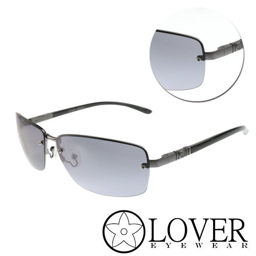 【Lover】半框長方金屬精品太陽眼鏡(9101)