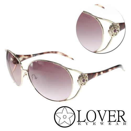 【Lover】精品橢圓紫色太陽眼鏡(9108-C02)