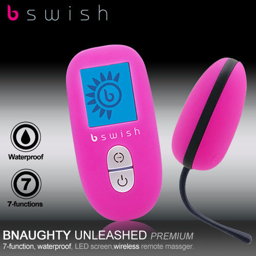 美國Bswish-Bnaughty Premium 調戲釋放七段液晶無線防水跳蛋-桃紅