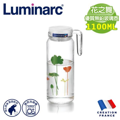  【法國Luminarc】樂美雅 花之舞 1100ml玻璃壺/玻璃壺/冷水壺/直身壺(ARC-H9668)