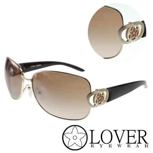 【Lover】茶色方形金屬太陽眼鏡(9314-C01)