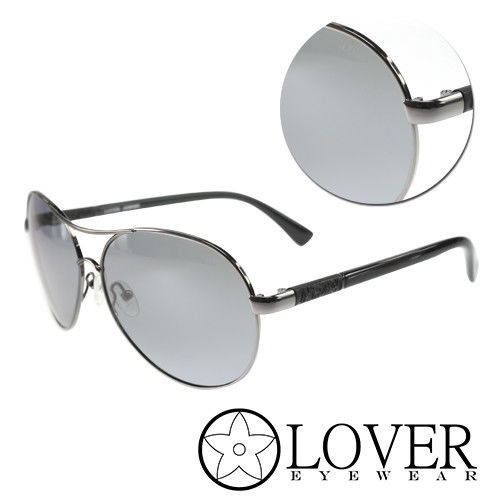 【Lover】精品灰色圓框太陽眼鏡(9313-C02)
