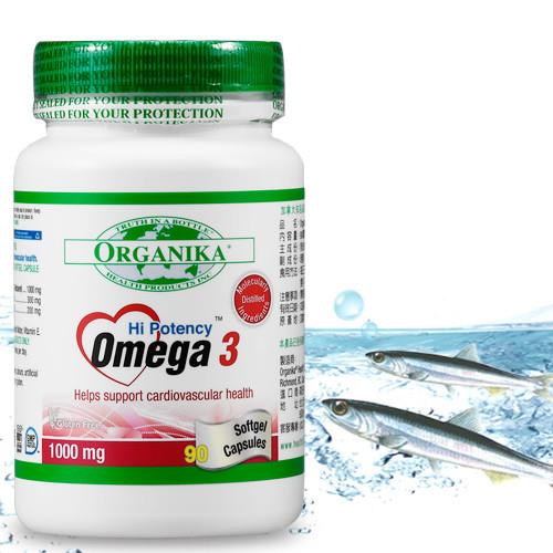 【Organika優格康】Omega3 魚油1000mg(90顆/瓶)
