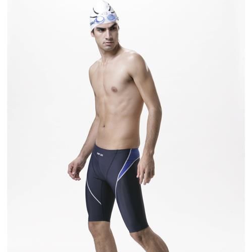  【SAIN SOU】競賽/泳隊/專業用及膝泳褲加贈矽膠泳帽A55219