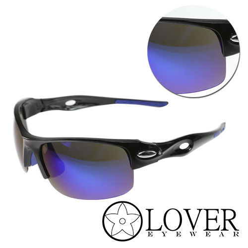 【Lover】偏光黑藍太陽運動護目鏡(AT9316-黑藍)