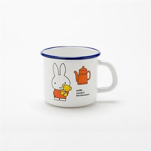 日本富士珐瑯 米菲兔 MIFFY 450ML 珐瑯馬克杯 （茶壺圖案）