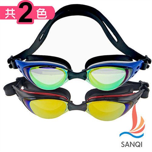 SANQI三奇 抗UV防霧休閒泳鏡(1603-藍/黑紅F)-SN1603