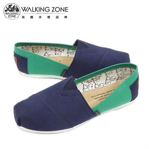 WALKING ZONE 悠閒步伐輕巧國民便鞋女鞋-藍(另有橘、綠、灰、粉)