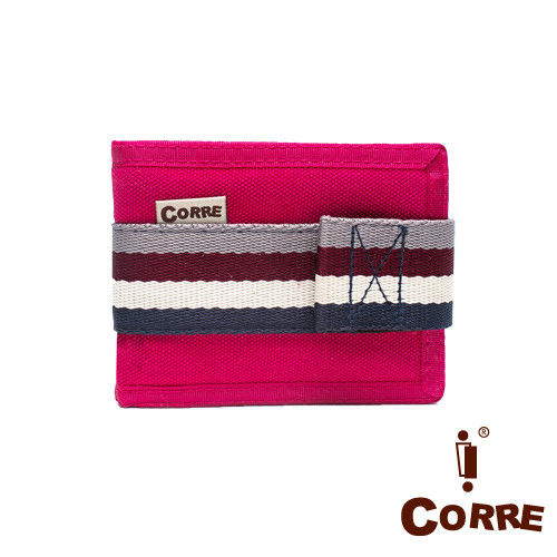 CORRE - 自我風格MIT原色系質感織帶款短夾-共4色