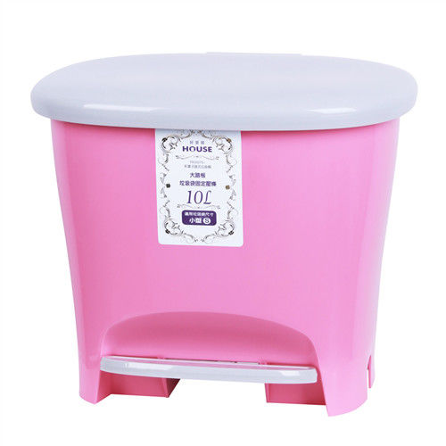 和菓子10L踏式垃圾桶-中粉紅色