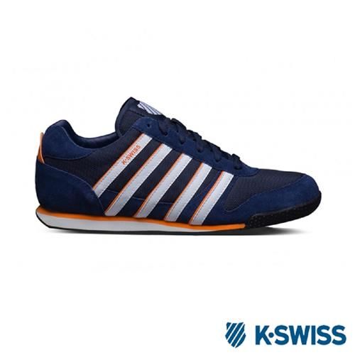 K-Swiss Whitburn SP T復古慢跑鞋-男-海軍藍/白/橘