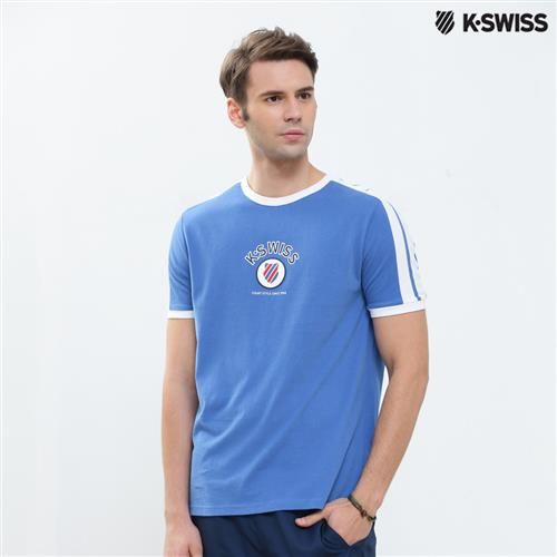 K-Swiss Emb Logo Tee印花短袖T恤-男-寶藍  S-XXL