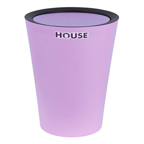 鬱金香圓型搖蓋垃圾桶-大紫色