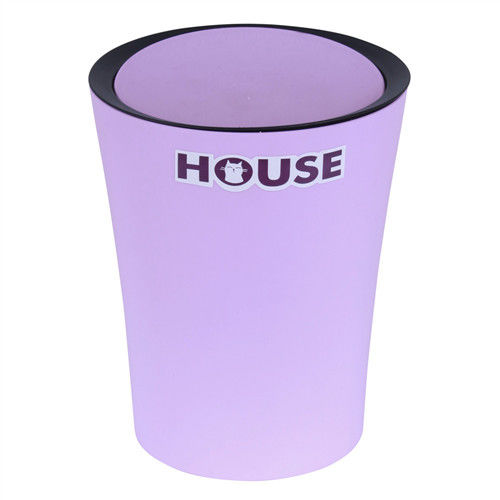 鬱金香圓型搖蓋垃圾桶-小紫色