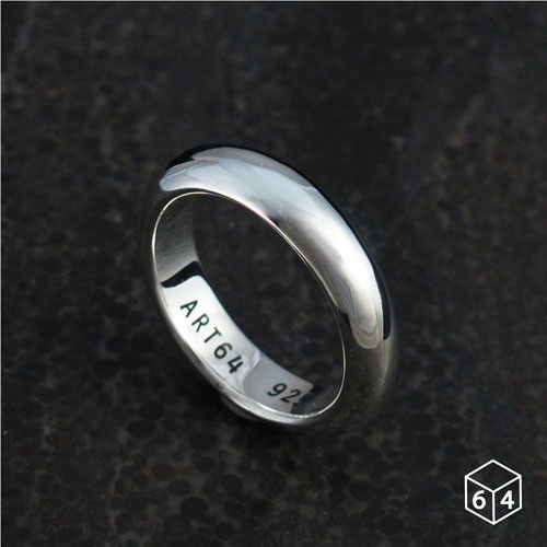 ART64 訂製戒指-手工厚版素戒 曲面5mm 純銀戒指